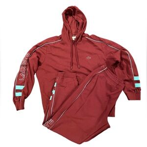 Burgundy/ Sky Blue Lacoste Swetsuit